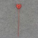HEART PICK 1.25&quot; 8&quot; PICK RED (24/BOX)