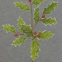 HOLLY LEAVES SPRAY 30"  BRIGHT GREEN