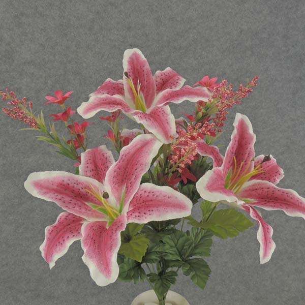 LILY LARGE/FILLER MIXED BUSH X9 RUBRUM 21"