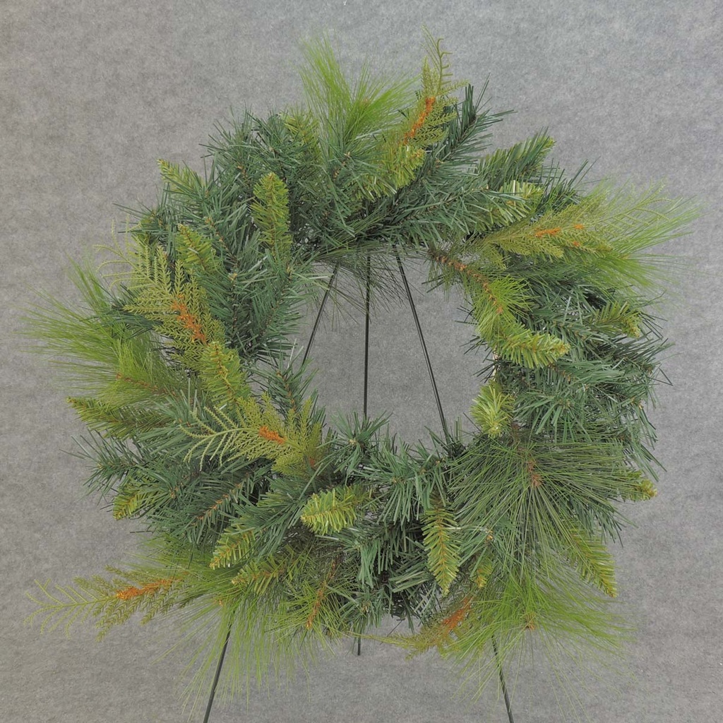 WREATH MIXED PVC PINE 24"