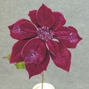 POINSETTIA VELVET 20" SPRAY 10" dia FUSCHIA