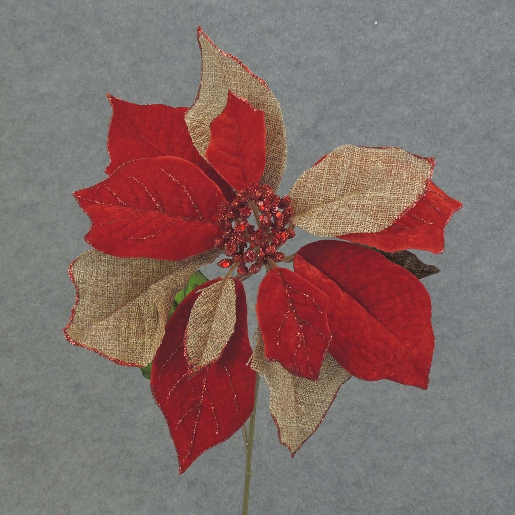 POINSETTIA SPRAY 20" 10" Dia  RED