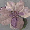 POINSETTIA SPRAY 20" 10" Dia  PURPLE/BURLAP