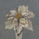 POINSETTIA PICK 8" 10" Dia  PEWTER/GOLD