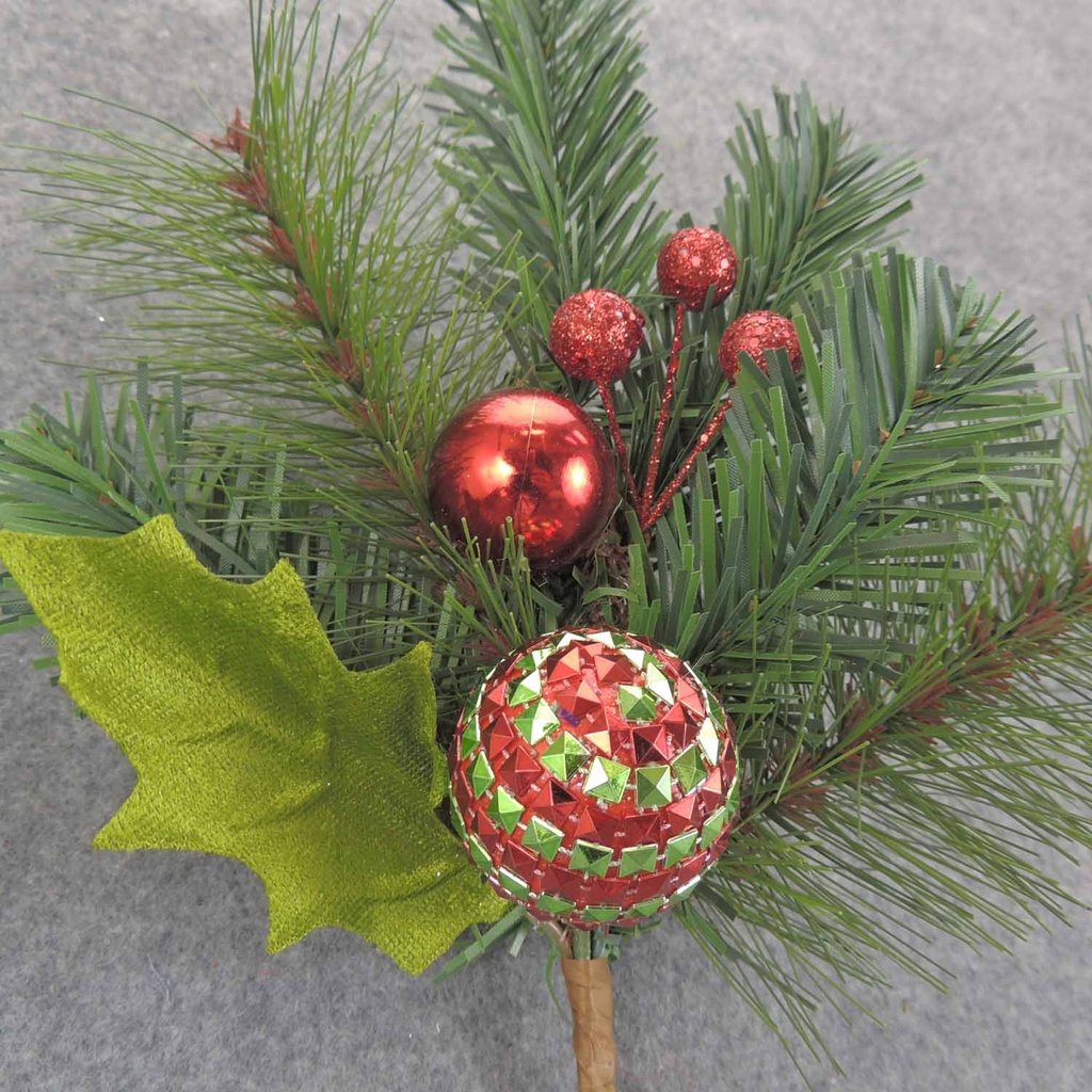 PINE PICK W/ORNAMENT 12"       