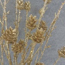TWIG/CONE SPRAY X9 25" GLITTER  GOLD