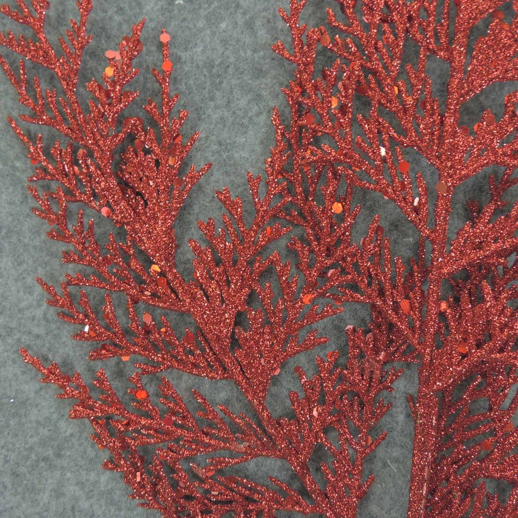 CEDAR SPRAY X4 21" (4/BAG)     GLITTER/RED