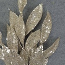 LEAF SPRAY X3 17" (4/BAG) GLITTER/PLATINU