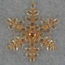 SNOWFLAKE 7" W/HANGER ACRYLIC W/GEM PEACH