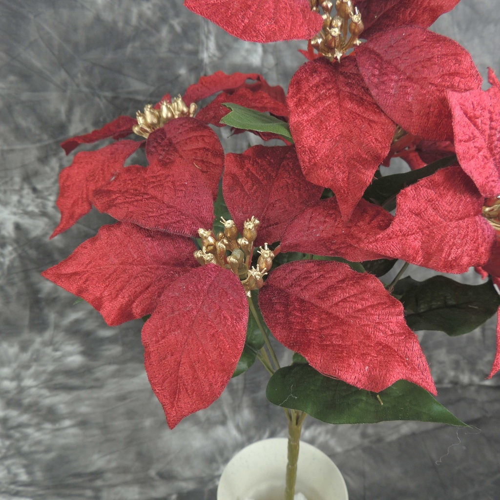 POINSETTIA BUSH X7 17" RED