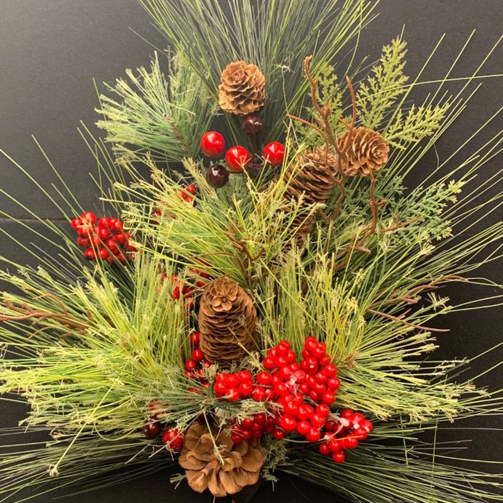 PINE SPRAY MIXED 24" W/CONES & BERRIES