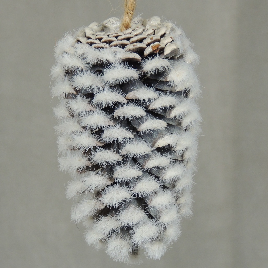 PINE CONE FLOCKED HANGING