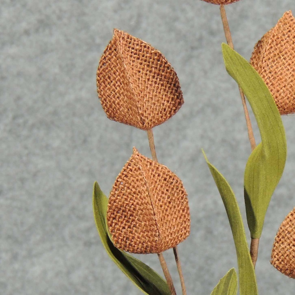 18" CHINESE LANTERN BURLAP SPRAY X6  BROWN