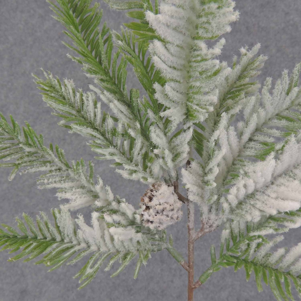 PLASTIC HEMLOCK SPRAY W/SNOW&CONE 20.5" (6/BAG) 