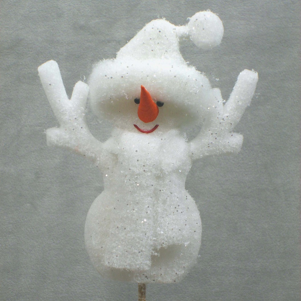 SNOWMAN 6" ON A STICK 18"OAL W/HANGER