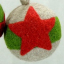 ORNAMENT WOOL BALL 3.75" 2-ASST