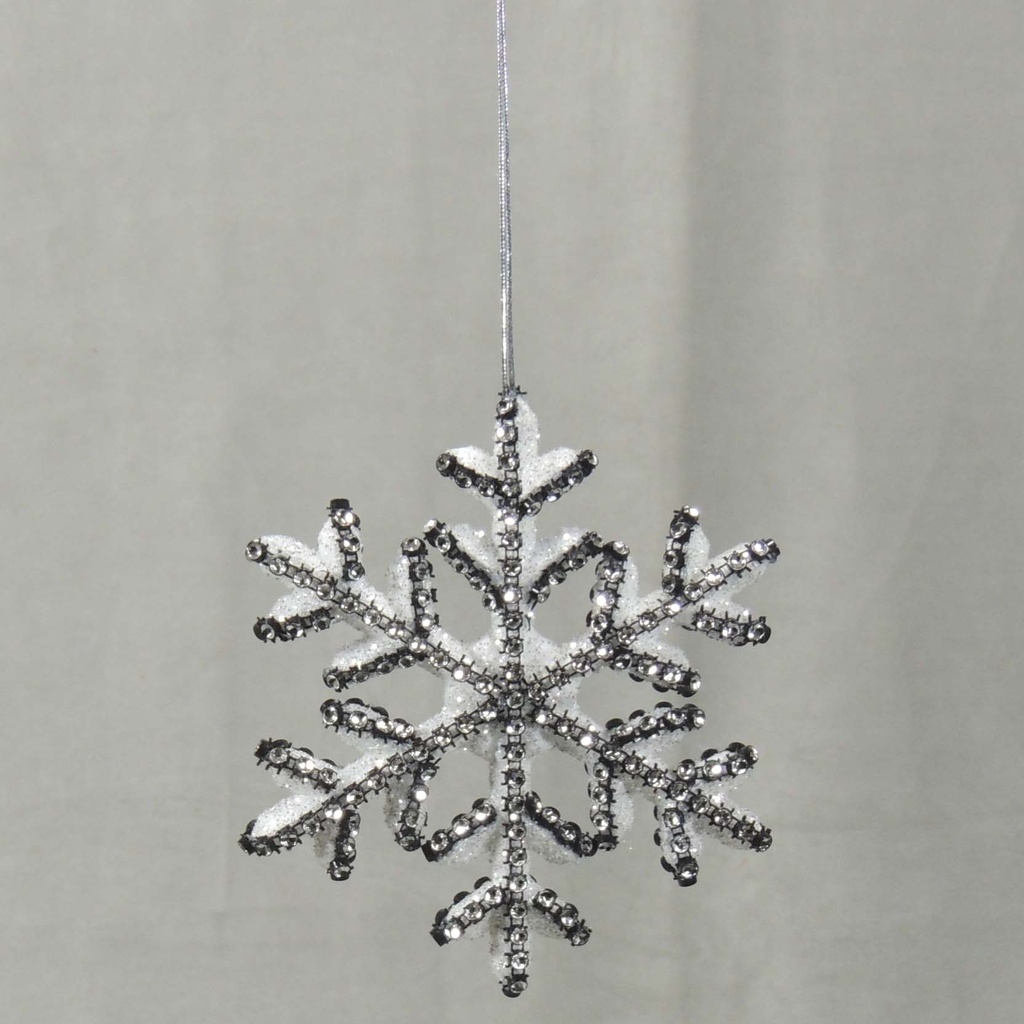 SNOWFLAKE 6" HANGING SEQUIN/GLT