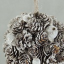 ORNAMENT 6.5" PINE CONE W/HANGER WHITE