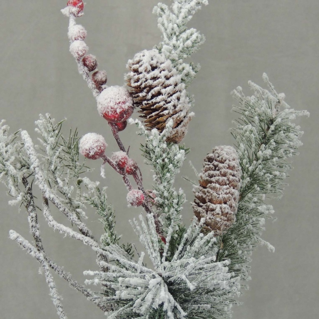 MIXED PINE SNOWY PICK 18" W/BERRIES