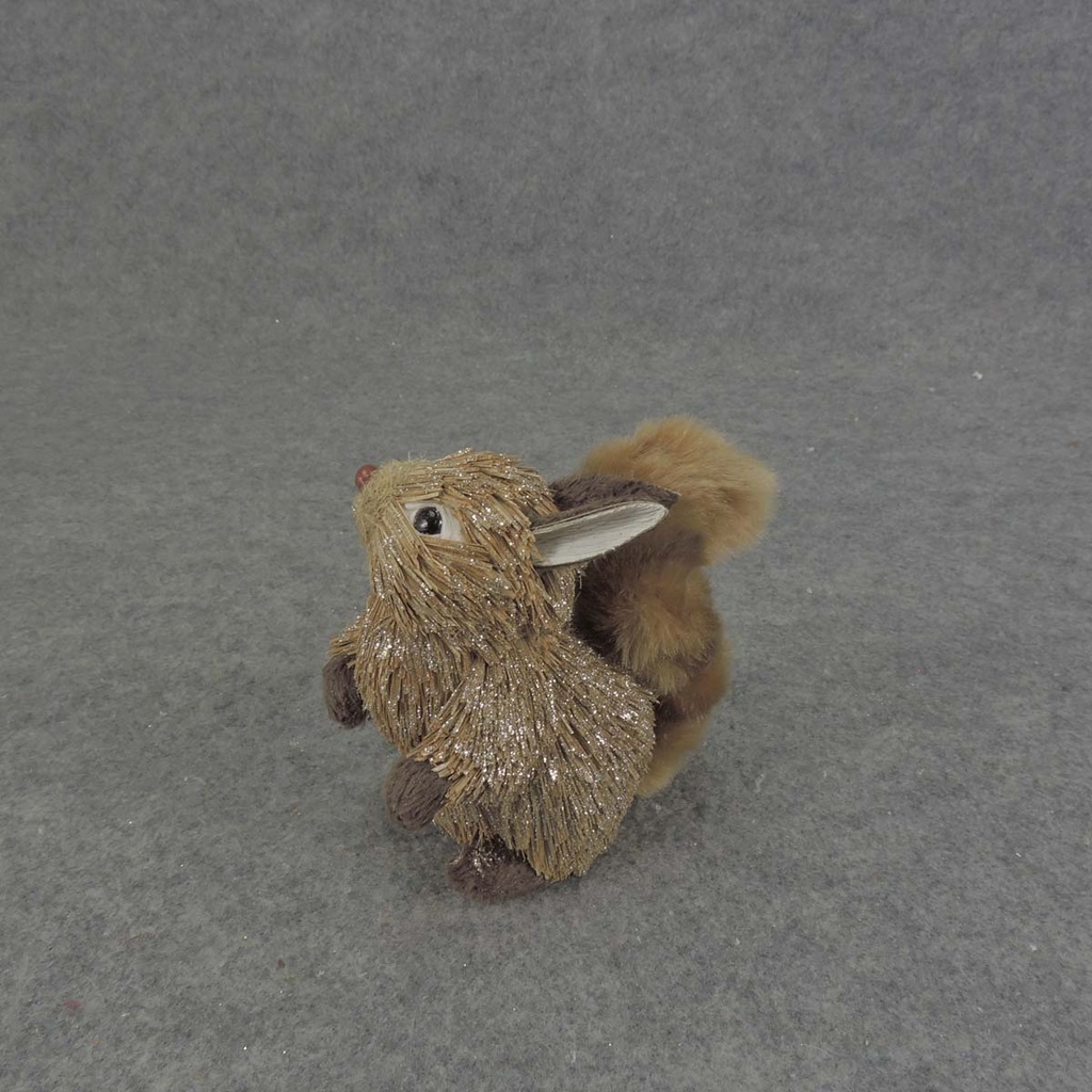 SQUIRREL SISAL/GLITTER 5" SITTING