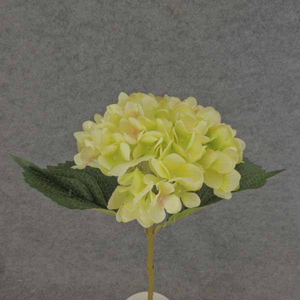 HYDRANGEA STEM w/ 2 LVS 19"  CREAM/GREEN