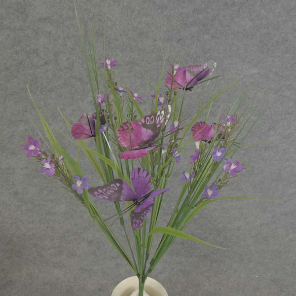 BLOSSOM BUSH w/BUTTERFLY 18"  PURPLE