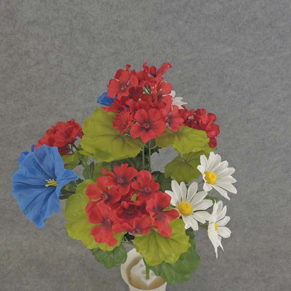 GERANIUM MIXED BUSH 19" X9 RED/WHITE/BLUE