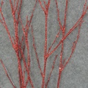 TWIG SPRAY W/GLITTER 4/BAG 24"  RED