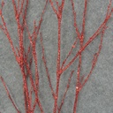 TWIG SPRAY W/GLITTER 4/BAG 24"  RED