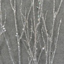 TWIG SPRAY W/GLITTER 4/BAG 24"  SILVER