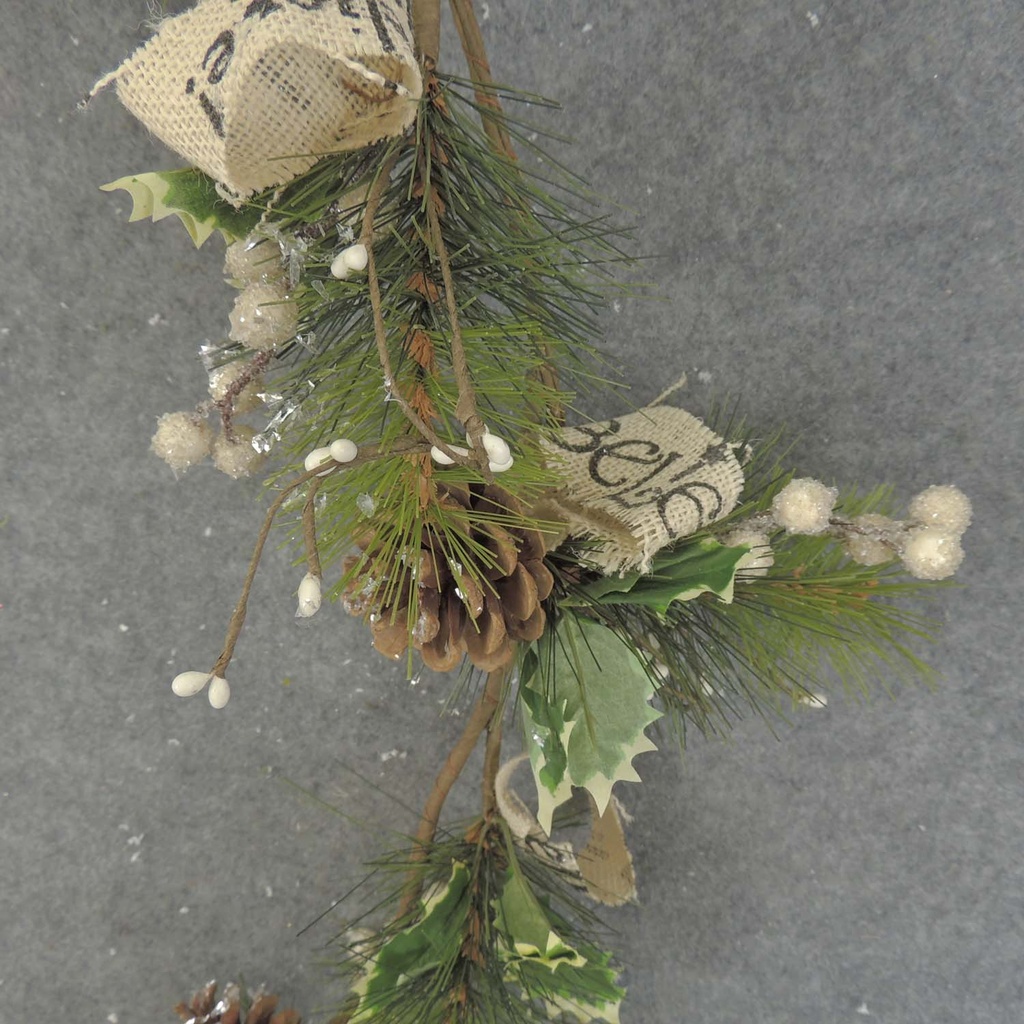 PINE GARLAND W/SNOW&BERRY 55"