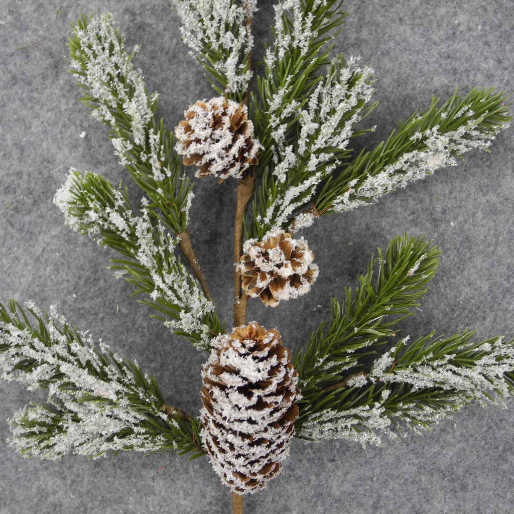 PINE SPRAY W/CONES & SNOW 23"