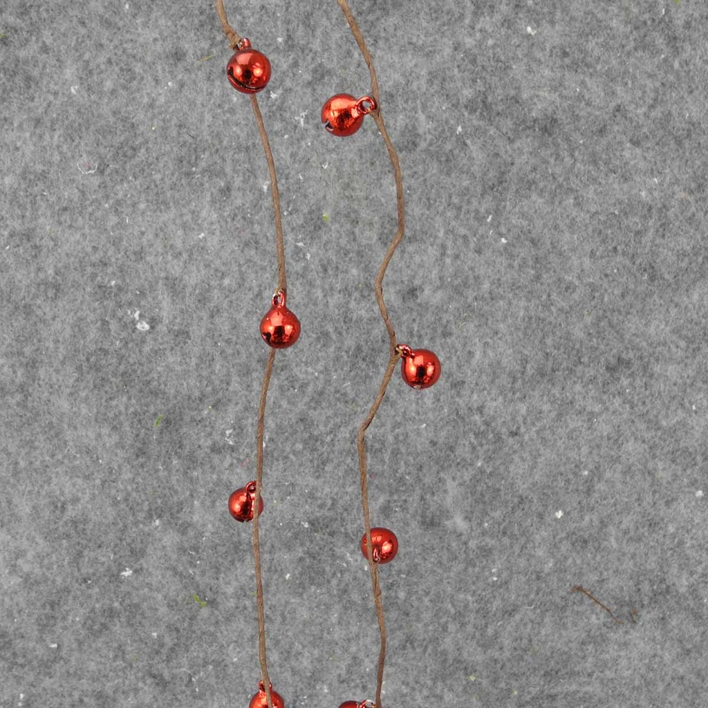 JINGLE BELL GARLAND  6.5'  RED