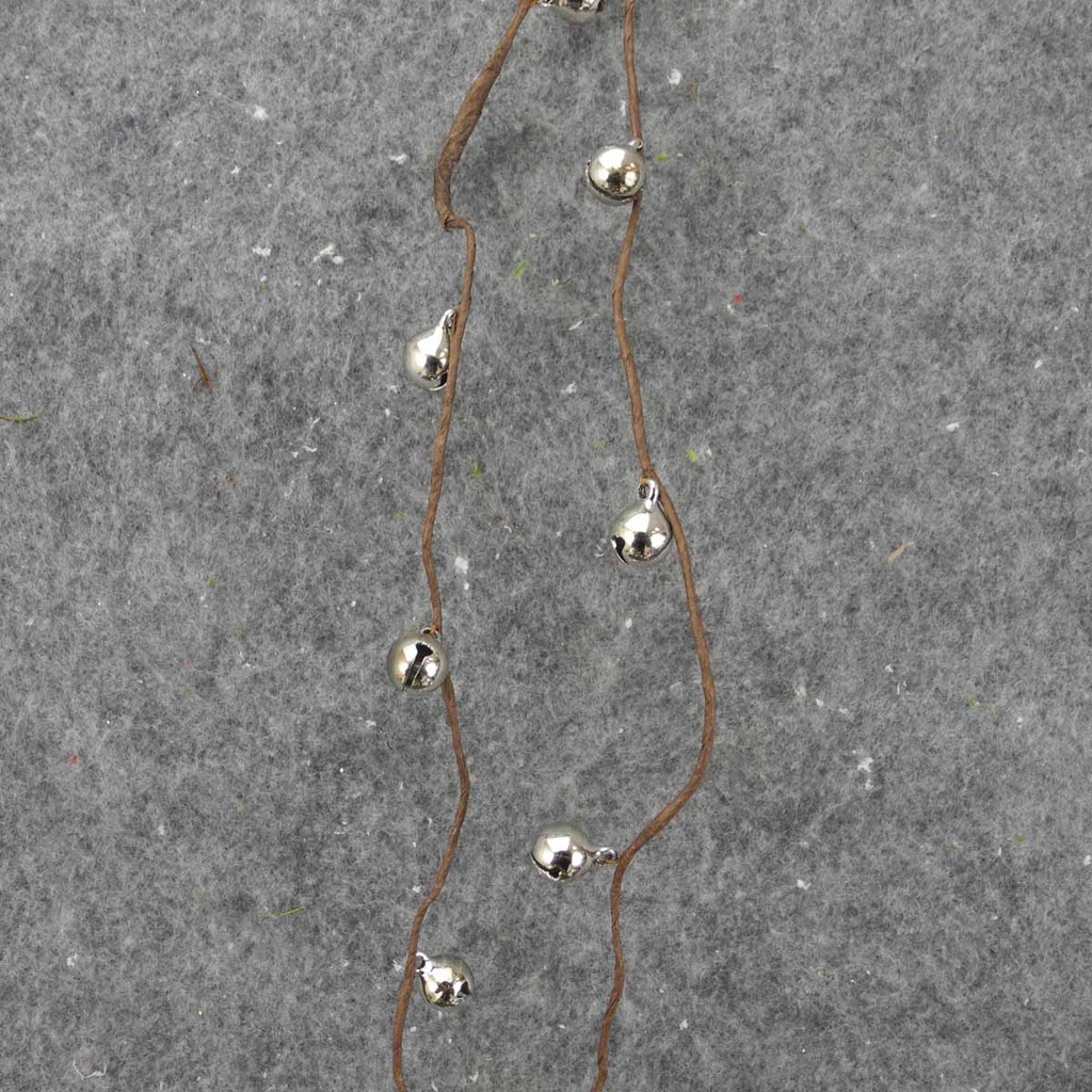 JINGLE BELL GARLAND  6.5'  SILVER