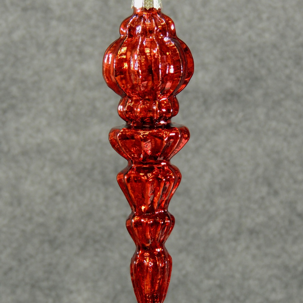 7" RED GLASS ORNAMENT  