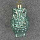 ORNAMENT GLASS OWL 3"  BLUE