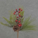 PINE SPRAY 16" W/ BERRY/CONES