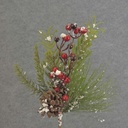 PINE SPRAY 16" W/ BERRY/CONES SNOW