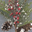 PINE SPRAY 16" W/ BERRY/CONES RED BERRY/SNOW