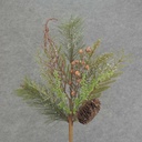 PINE SPRAY CONE/BERRY/GLIT 22"