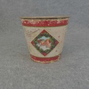 METAL PLANTER SANTA 6.5 X 5.5 W/LINER