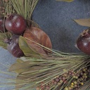 MAGNOLIA LEAF/PINE WREATH 16" POMEGRANATE/BERRY