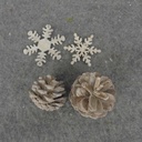 PINE CONES W/WOODEN SNOWFLAKE (10 CONES/BAG)
