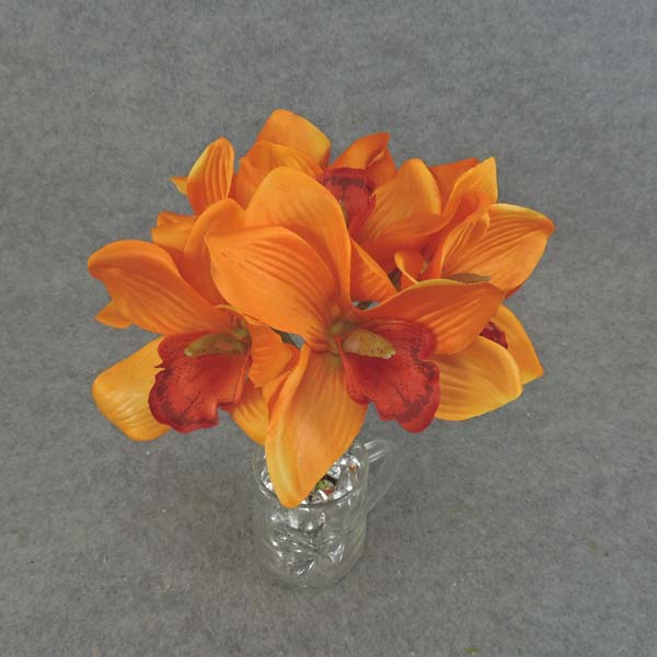 CYMBIDIUM BUNDLE X7 10" SILK  ORANGE