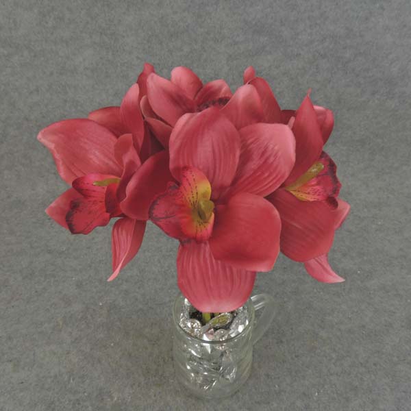 CYMBIDIUM BUNDLE X7 10" SILK  ROSE