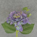 HYDRANGEA STEM 15" W/LEAVES  PURPLE/BLUE