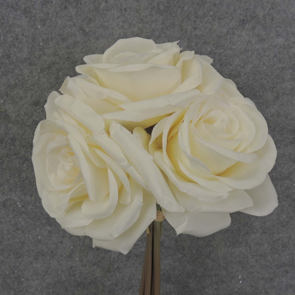 ROSE BUNDLE X5 12" 4.5"dia       CREAM