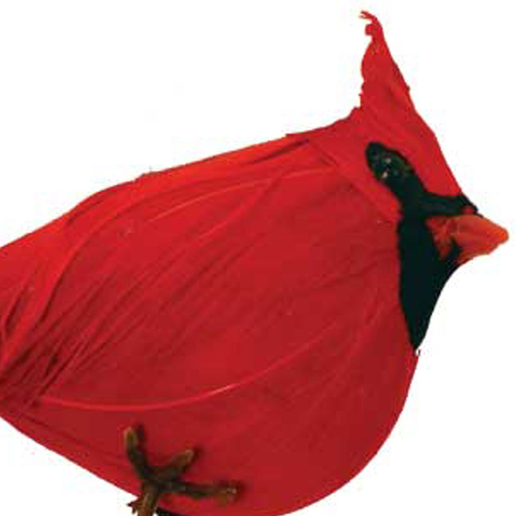 3.5&quot; FAT SITTING CARDINAL WITH FEATHERS  
