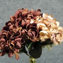 HYDRANGEA BOUQUET 13"  BROWN/BEIGE