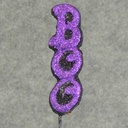 BOO GLITTER PICK 16" STEM  PURPLE/BLACK